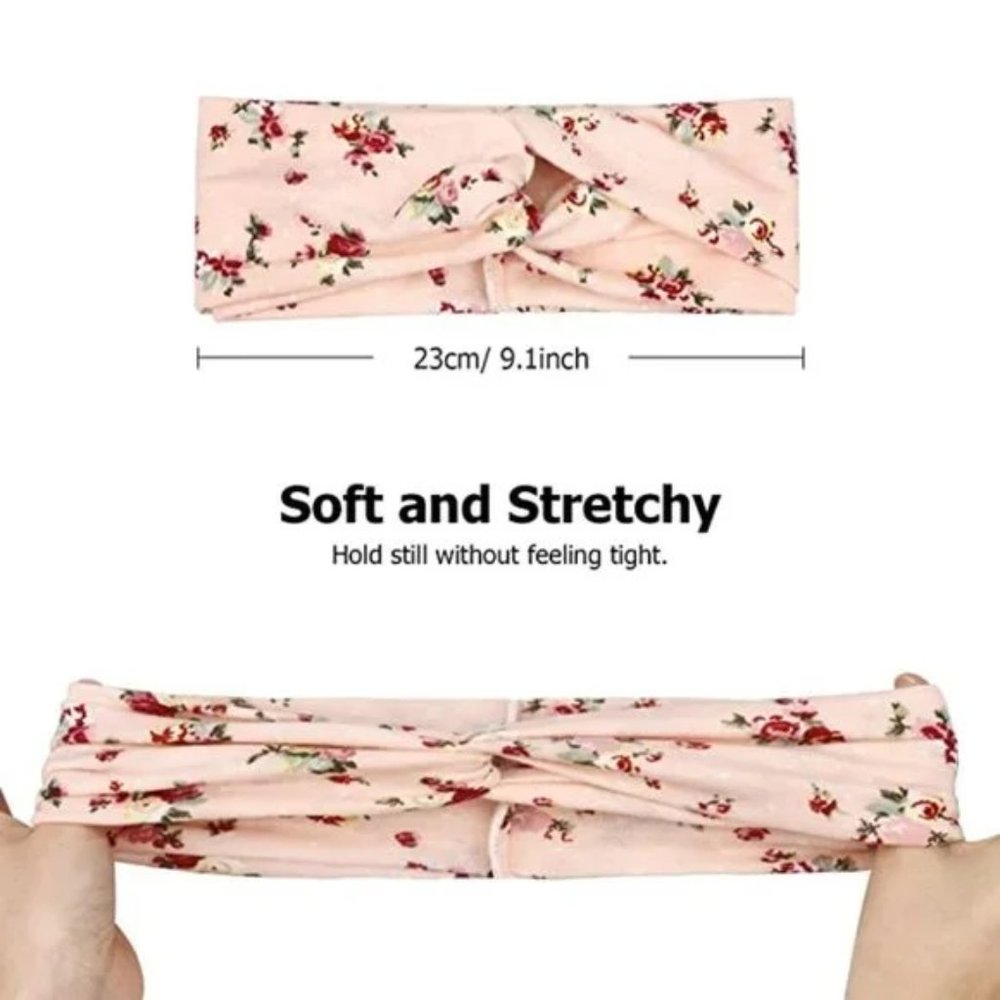 PACK of 3 Boho Floral Style Criss Cross Head Wrap - Picture 5 of 5
